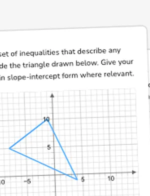 Describe shapes with systems of linear inequalities worksheet preview