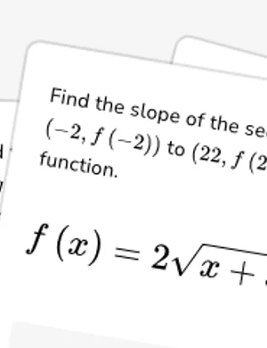 Determine slope of secant line worksheet preview