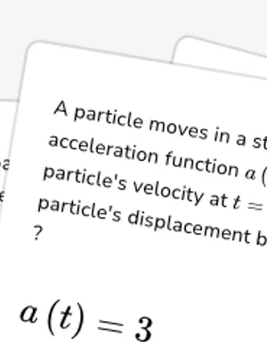 Analyze acceleration functions using integrals worksheet preview