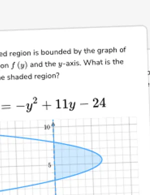 Find area between a curve and the y-axis worksheet preview