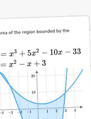 Find area between curves that intersect at three points worksheet preview