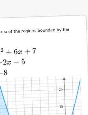 Find area between parabola and two more lines worksheet preview