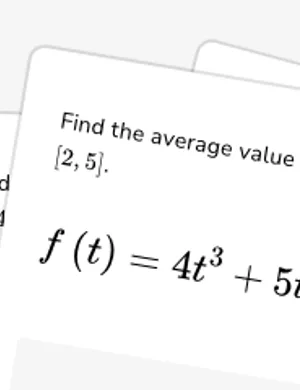 Find average value of a function worksheet preview