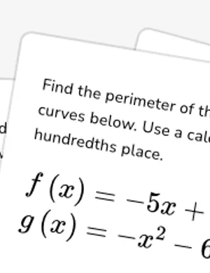 Find the perimeter of a region using integrals worksheet preview
