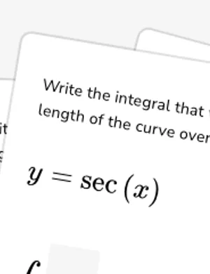 Set up integrals for arc length of curves worksheet preview