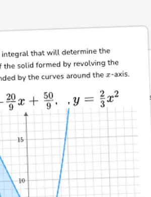 Set up integrals using the washer method: revolving around the x-axis worksheet preview