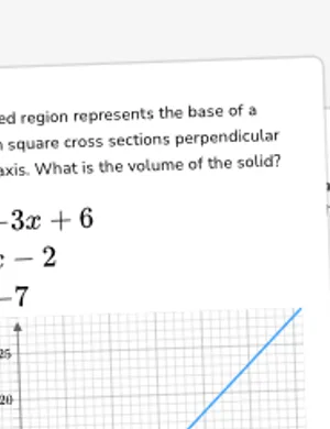 Find volume of solids with traditional shape as base and square cross sections worksheet preview