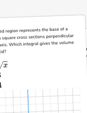 Find basic volumes with square cross sections perpendicular to y axis worksheet preview