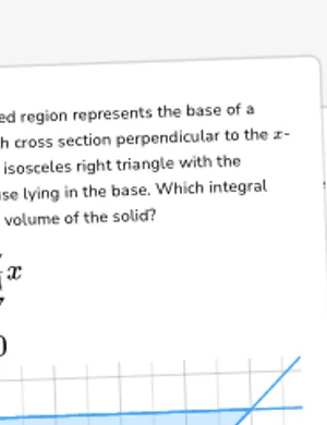 Find basic volumes with triangular cross sections perpendicular to x axis worksheet preview