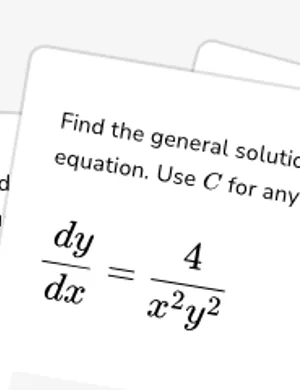 Find general solution to polynomial separable equations worksheet preview