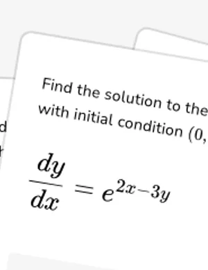 Find particular solution to exponential and logarithmic separable equations worksheet preview