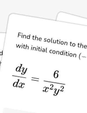 Find particular solution to polynomial separable equations worksheet preview