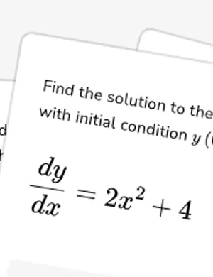 Find particular solution to dy/dx = f(x) worksheet preview