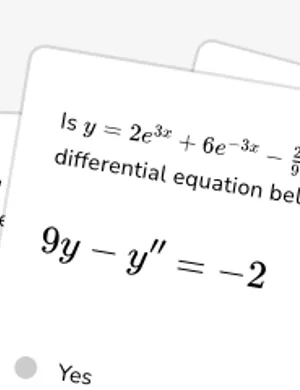 Verify solutions to second degree differential equations worksheet preview