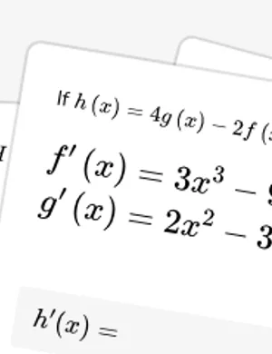 Apply  sum, difference, constant, and constant multiple derivative rules worksheet preview