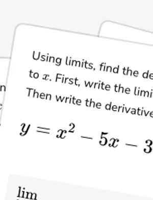 Find the derivative using limits worksheet preview
