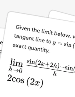 Derivatives as the slope of the tangent line worksheet preview