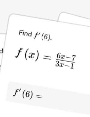 Differentiate quotients at a point worksheet preview