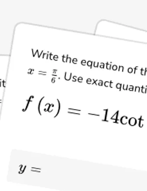 Write equations of tangent lines to tangent, cotangent, secant and cosecant functions worksheet preview