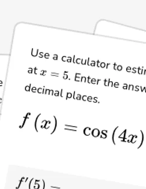Estimate derivatives using a calculator worksheet preview