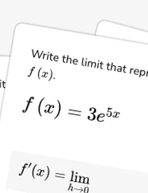 Identify the derivative as a limit worksheet preview