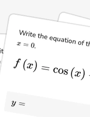Write equation of tangent lines to sum of common functions worksheet preview