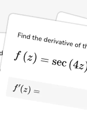 Differentiate sec and csc functions with the chain rule worksheet preview