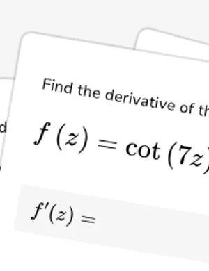 Differentiate tan and cot functions with the chain rule worksheet preview