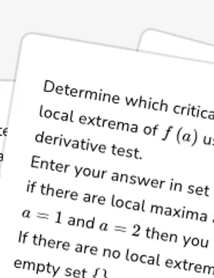 1st & 2nd derivative test to determine relative (local) extrema worksheet preview