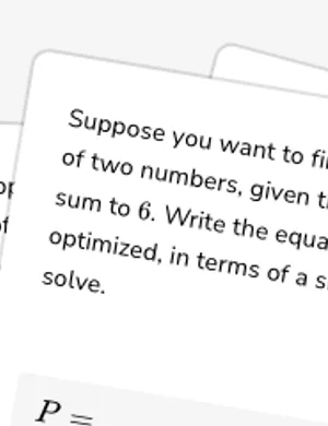 Set up equations in optimization problems worksheet preview