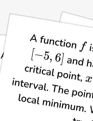 Determine global extrema from a unique critical point worksheet preview