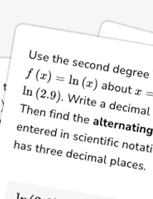 Approximate function values with Taylor polynomials and write the alternating series error worksheet preview