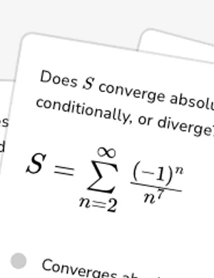 Determine conditional or absolute convergence of a series worksheet preview