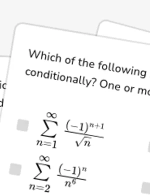 Determine conditional or absolute convergence of multiple series worksheet preview