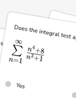 Determine whether integral test applies to a series worksheet preview