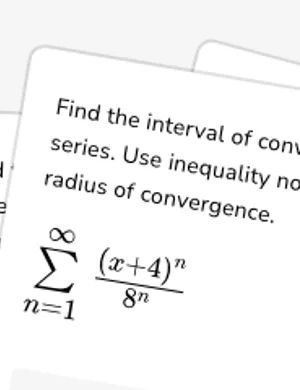 Find the interval and radius of convergence for a power series worksheet preview