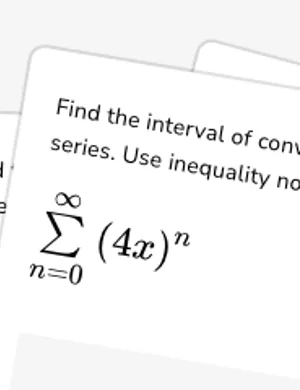 Find the interval of convergence for a power series worksheet preview