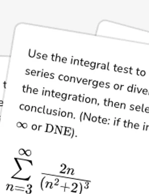 Enter results of integration and determine series convergence worksheet preview