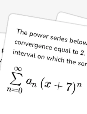 Write interval of convergence given radius of convergence worksheet preview