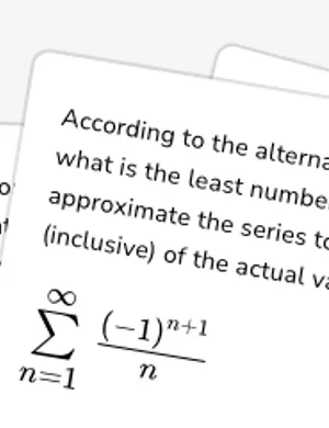Find least number of terms needed to approximate within alternating series error bound worksheet preview