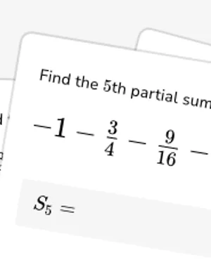 Find partial sums of geometric series worksheet preview