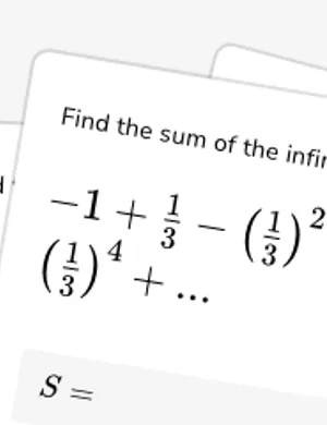 Find the sum of a geometric series in expanded form worksheet preview