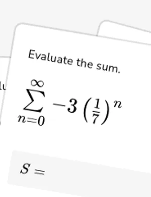 Find the sum of a geometric series in summation notation worksheet preview