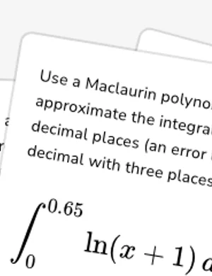 Use Taylor polynomial to approximate an integral with a maximum error worksheet preview