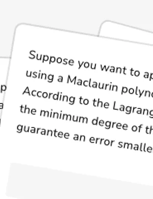Find smallest degree Taylor polynomial needed to estimate within Lagrange error bound worksheet preview