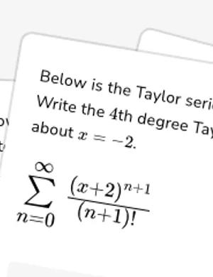 Connect Taylor series and Taylor polynomials worksheet preview