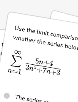 Use the limit comparison test to determine convergence worksheet preview