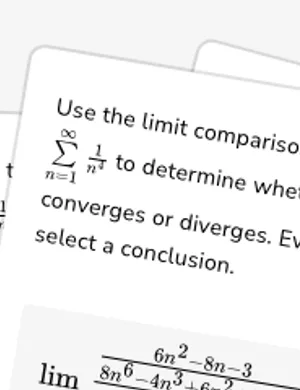 Use the limit comparison test given a comparison series worksheet preview