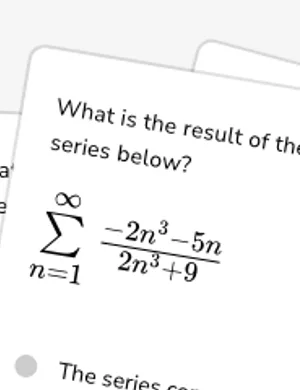 Determine divergence of a series with the nth term test (basic) worksheet preview
