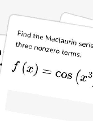 Write the Maclaurin series for a function worksheet preview